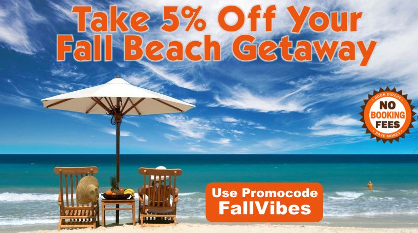 Take 5% off your fall beach getaway