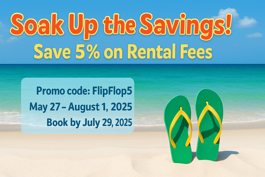 Take 5% off your Summer beach getaway