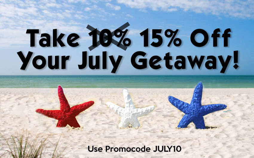 Take 15% off your July Getaway