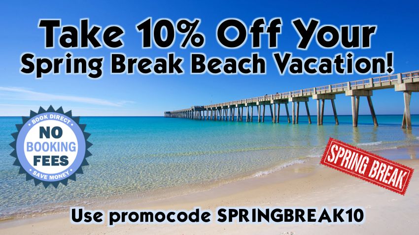 Take10% off your Spring Break Beach Vacation