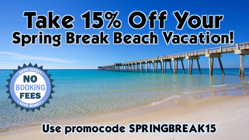 Take 15% off your spring break beach vacation