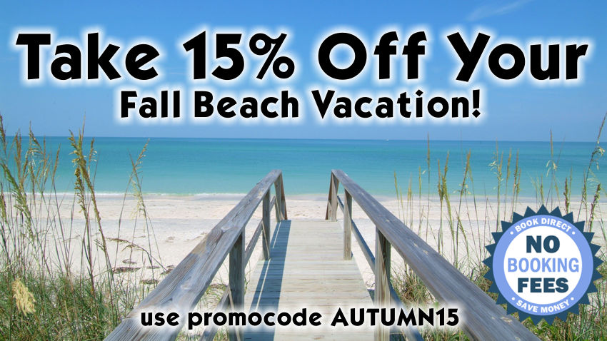 Take 15% off your end of summer beach vacation